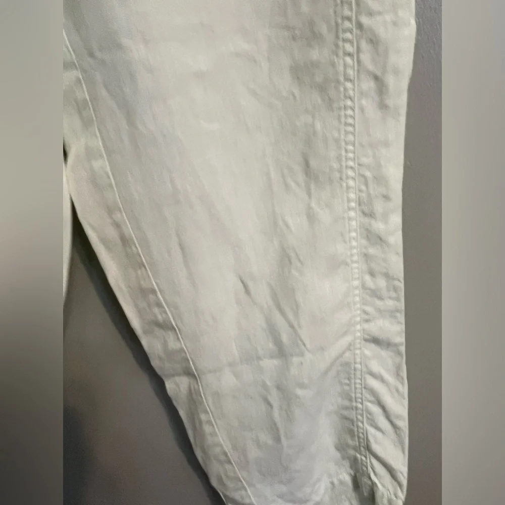 J Jill Love Linen Womens 100% Linen Pull On Ankle Pants Light Green Sz M